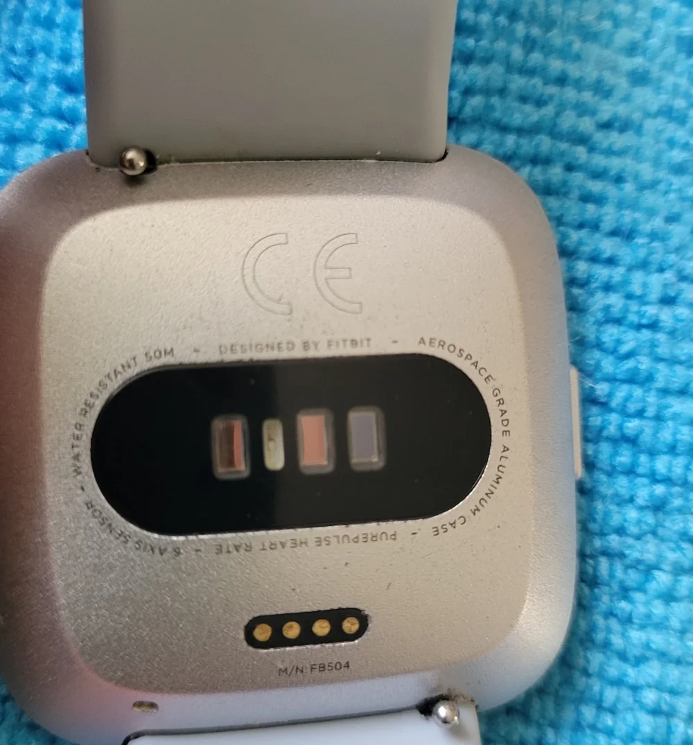 fitbit Versa  Smartwatch - Silver Case with Light Gray Band
